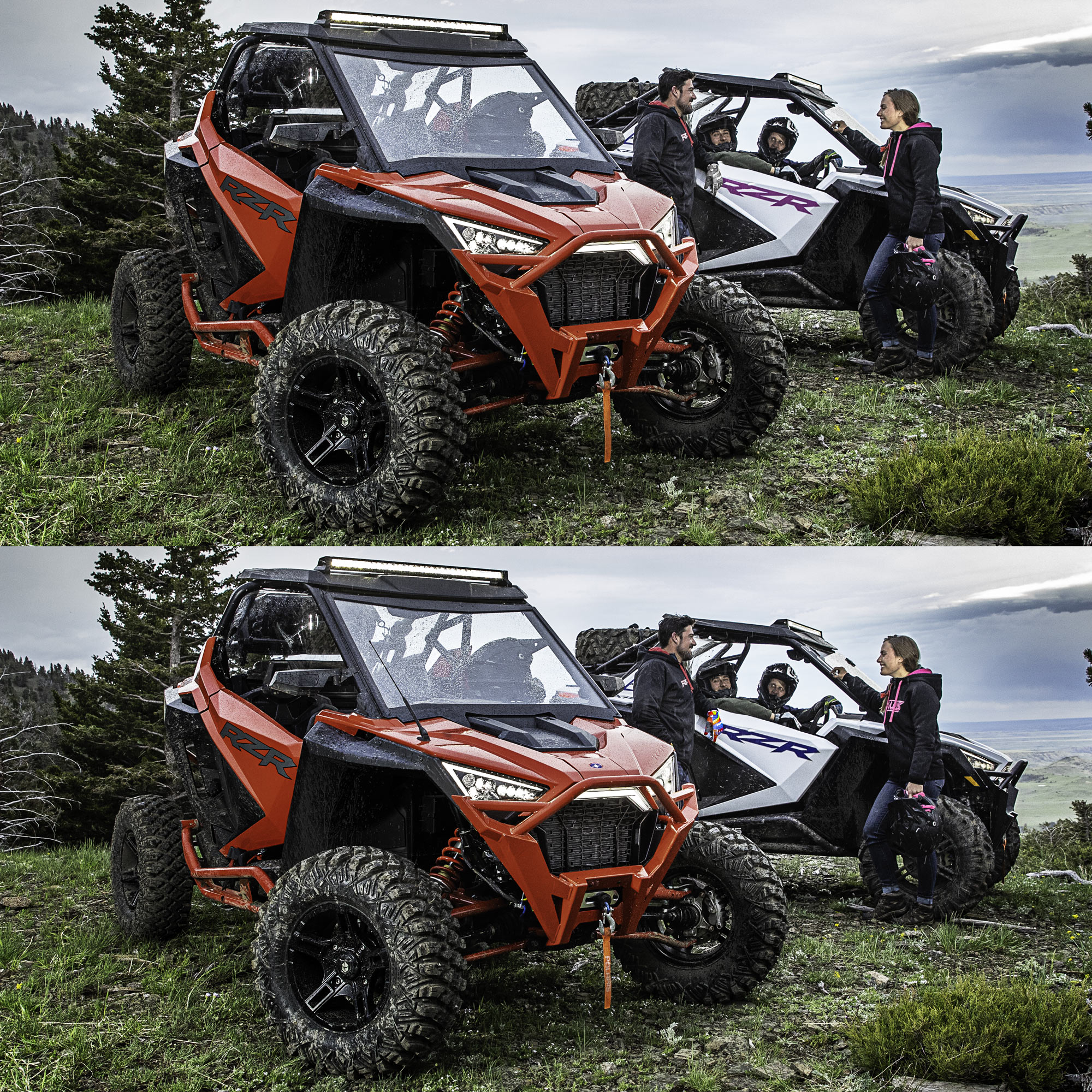 Can you spot the differences between these two pictures of a Polaris RZR?